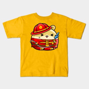 Cute Hamster Firefighter Kids T-Shirt